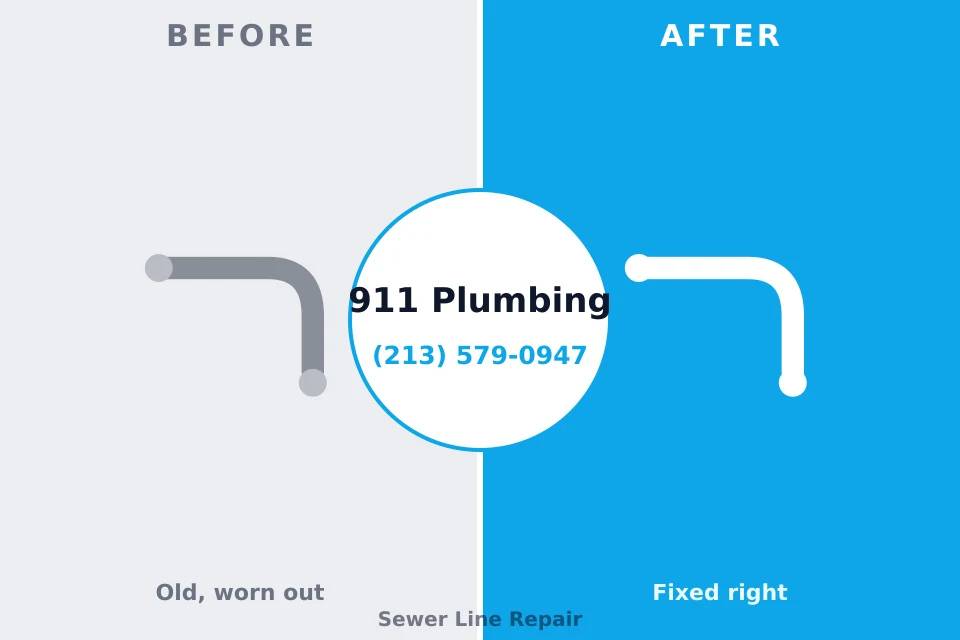 Before and after: plumbing repair St. Lawrence, PA